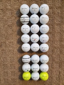 24 - Taylor Made TP5 Golf Balls, White, Yellow, 4A-5A Condition - Picture 1 of 2