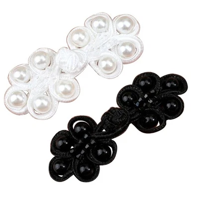 Chinese Cheongsam Buckle 1Pair Pearl Fur Coat Clip Fastener Supplies - Image 1 of 4