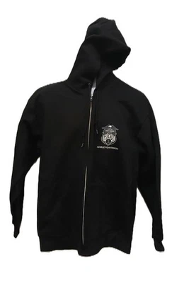 Harley Davidson men's police hoodie black long sleeve full zipper New - Image 1 of 3