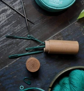 Knitpro The Mindful Collection Teal Darning Needles in Beech Container - Picture 1 of 4