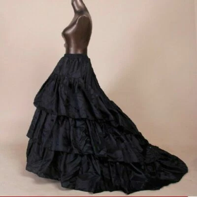 Blanco 2 Aros Crinolina Novia Boda Trail Vestido Sin Mangas Baile de graduación Falda Enagua Foto 1 de 3