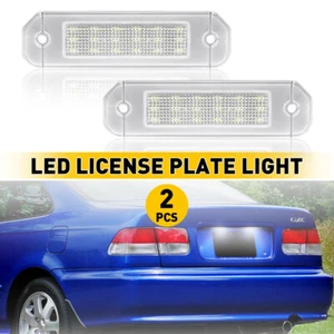 2x LED License Plate Light Lamps For Honda del Civic Sol Trunk Civic Coupe Sedan - Picture 1 of 17