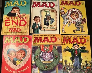 Vintage MAD MAGAZIN Jahrgang 1959 & ein 1958 Lot 6 guter Zustand - Bild 1 von 8