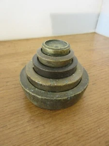 Antque Brass Stacking Weights 1LB To 1oz - Picture 1 of 5