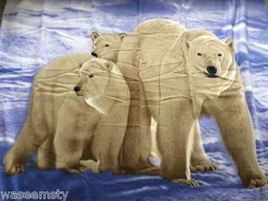 White Polar Bear Fleece Throw Decorative Accent Blanket - Picture 1 of 1