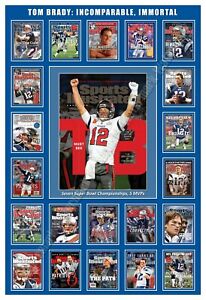 TOM BRADY CAREER COVER COLLAGE 13”x19” COMMEMORATIVE POSTER