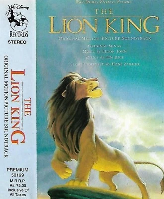  Elton John Tim Rice Hans Zimmer ‎The Lion King CASSETTE ALBUM  Soundtrack India - Image 1 of 4