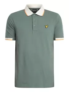 LYLE & SCOTT HALF TIPPED POLO SHIRT GREEN MERCURIAL, NEW! MOD-CASUAL-SKINHEAD - Foto 1 di 2
