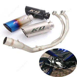 For Yamaha YZF R3 R25 MT-03 2014-2024 Exhaust System Front Pipe 51mm Muffler Tip - Picture 1 of 10