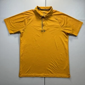 Oakley Poloshirt Herren Large gelb Golf Performance Athletic Stretch Center Logo - Bild 1 von 9