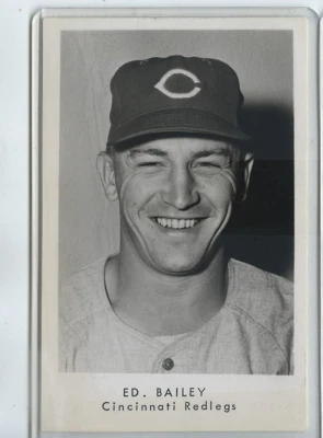 1956 Cincinnati Reds Team-Issued Postcard  ED BAILEY signerd Very Scarce - Image 1 of 2