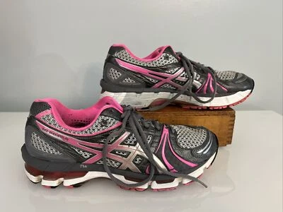 Tênis de corrida esportivo feminino Asics Gel-Kayano 18 T250N cinza rosa 8,5 - Imagem 1 de 4