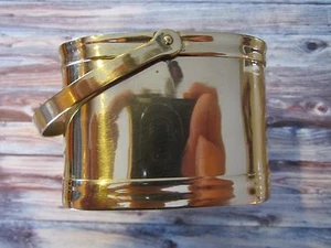 VINTAGE SMALL SQUARE BRASS BASKET BOX CONTAINER WITH HANDLE INDIA - Picture 1 of 8