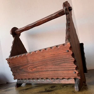 Vintage Mid Century Modern Spanish Wooden Magazine Rack - Picture 1 of 13
