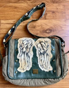 AMC TWD The Walking Dead Daryl Dixon Wings Messenger Laptop Bag Satchel -Green - Picture 1 of 4