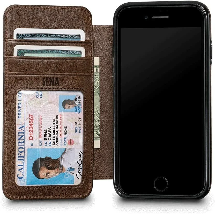 Capa carteira de couro Heritage Wallet Book para novo iPhone SE 2020 / iPhone 8/7 - Imagem 1 de 4