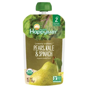 Happy Baby Stage 2 Pear Kale Spinach Organic 4 oz (Pack of 16) - Picture 1 of 2