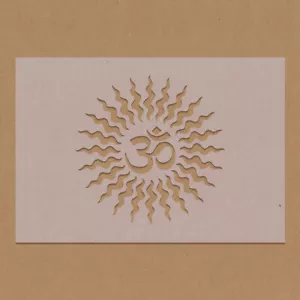 Plantilla de yoga Om Shanti Sun Mandala elaboración hágalo usted mismo hippie - Imagen 1 de 1