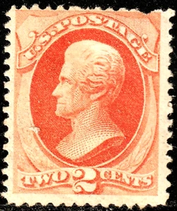 #183 US 2 CENT VERMILION JACKSON-MINT-HGD-FINE-VF - Picture 1 of 1