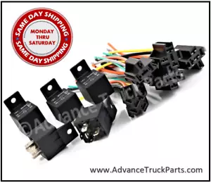5 Pack 12V 30/40 Amp 5-Pin SPDT Automotive Relay with Wires & Harness Socket Set - Picture 1 of 2