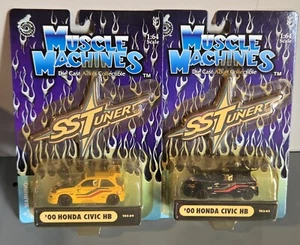 Muscle Machines Die Cast Collectible '00 Honda Civic HB 1/64 Set of 2; New Other - Picture 1 of 4