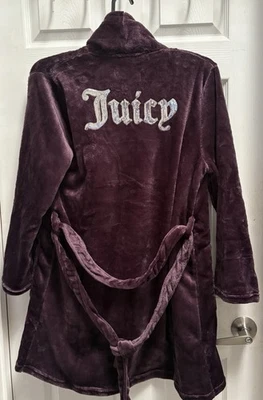 Juicy Couture Logo On Back Super Soft Plush Logo Plum Robe Sz L/ XL NWT 2025 - Image 1 of 4