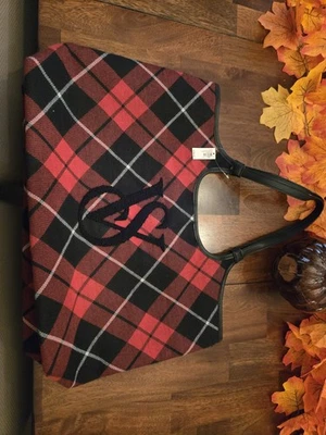 Victoria's Secret Red & Black Plaid Weekender Tote Bag - Brand New with Tags - Image 1 of 4