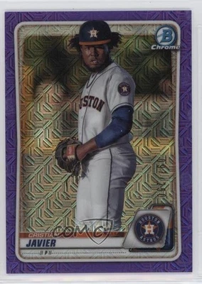 2020 Bowman Chrome Prospects Mega Box Purple Mojo Refractor /250 Cristian Javier - Image 1 of 2