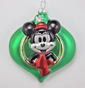 Adorno de Navidad de vidrio con sello de Mickey Mouse Disney - Imagen 1 de 6