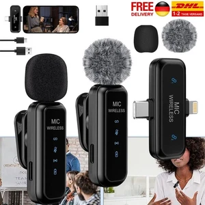 Mini kabelloses Lavalier Mikrofon Handy Smartphone USB-C Mikro für iOS Android - Bild 1 von 24