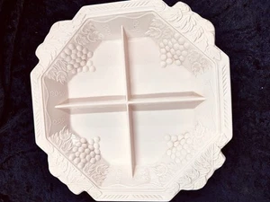 1950’s Jeanette Shell Pink Milk Glass Divided Snack Tray Wedding 12” - Picture 1 of 15