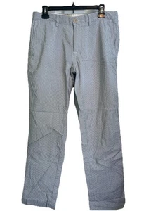 De Colección Polo Ralph Lauren Pantalones Hombres 36X32 Azul Blanco Seersucker Preppy Suffield - Imagen 1 de 12