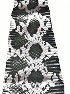 Metallic Snake Skin Snakeskin Leather Silver Dark Green 5.5x49" - Picture 1 of 3