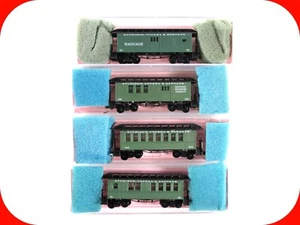 N Scale ***SANTA FE*** OVERTON Old-Time Passenger 4-Pack --ROUNDHOUSE, MTL Cplrs - Picture 1 of 5