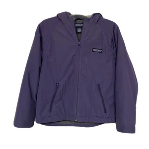 Lands’ End Purple Hooded Coat Jacket Polar Tech Fleece Lined Girls M Ladies XS - Picture 1 of 5