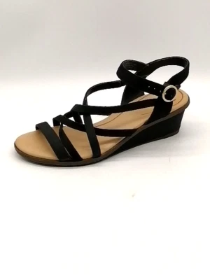 Dr Scholl's Sandals Womens Gemini Black 7 Strappy Slingback Shoe Buckle Strap - Image 1 of 4