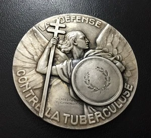 Francia / Medalla de Bronce Ángel Médico Defensa contra la Tuberculosis por Contaux M72 - Imagen 1 de 5