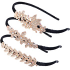 3 Pcs Crystal Hair Band Fashion Hairbands For Girls Leaf Butterfly Flower Jewelr