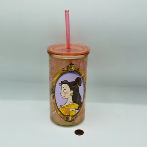 Seltener Disney Store Art of Belle Princess Glas Becher Strohhalm Die Schöne und das Biest - Bild 1 von 7
