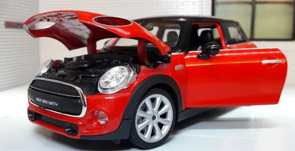 Mini Cooper One Hatch 2014 Red BMW Welly Very Detailed 1:24 Scale Diecast Model - Image 1 of 4