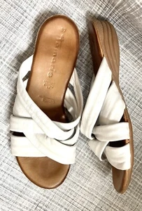 Sandalias para mujer Tamaris Sliders talla 4 de cuero blanco suave Eu37 - Imagen 1 de 8