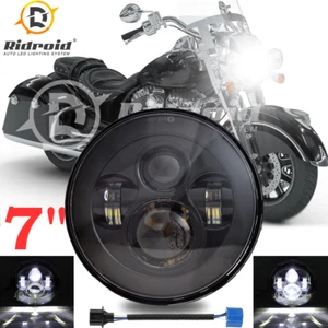 7Inch Motorcycle LED Headlight H4 Hi-Low Beam For Harley Street Glide Softail - Picture 1 of 13