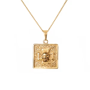 Skull Necklace | Skull Pendant | Gold Skull Necklace | Tiny Gold Skull Head - Picture 1 of 3