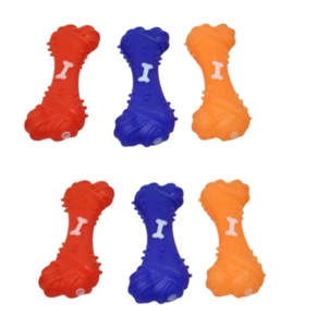 Pets Dog Squeeze Squeaky Fetching Bone Toy Outdoor Play 15cm - Picture 1 of 1