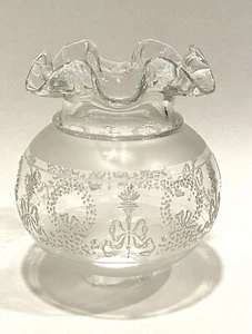 Vianne VV geprägte Glaskugel Lampe Rüsche 8" Schirm Frankreich - Bild 1 von 10