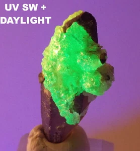 HYALIT auf RAUCHQUARZ KRISTALL - 5,9 cm - ERONGO MOUNTAINS, NAMIBIA 28018 - Bild 1 von 8