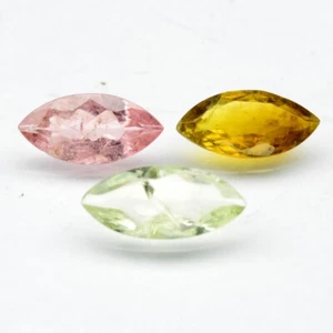 💎 1.92ct 3pcs Lot Marquise Natural Multi Color Tourmaline - Unheated Gems - Imagen 1 de 4