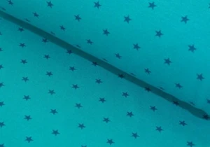Bündchen Sterne petrol ökotex   - Bild 1 von 1