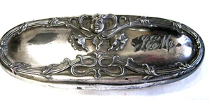 Antique Silver Repousse Clothes Brush-Floral w/Lady's Head-SP? - Picture 1 of 6