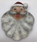 Vintage Mid Century Ceramic Santa Clause Face Candy Dish Trinket Dish